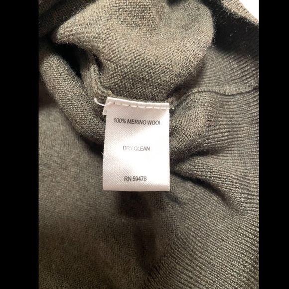 Garret Scott Sweater Mens XXL Olive Green V-Neck Knit Pullover 100% Merino Wool - Picture 6 of 7